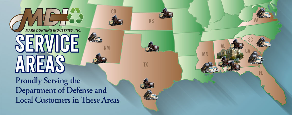 MDI service area map.